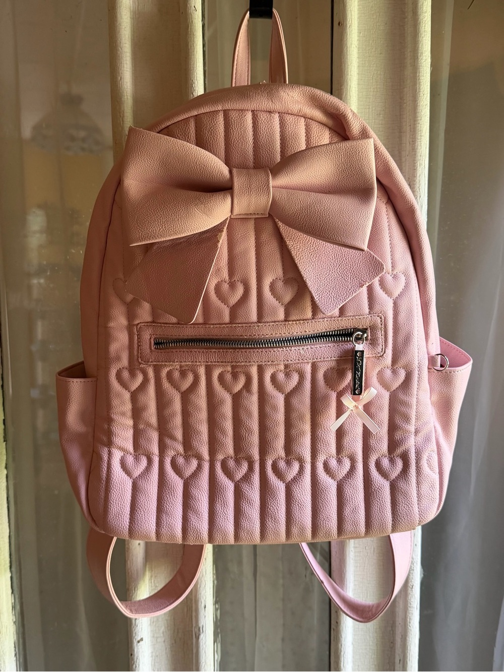 Betsey Johnson Kitsch Large Hearts and Bow Backpack
